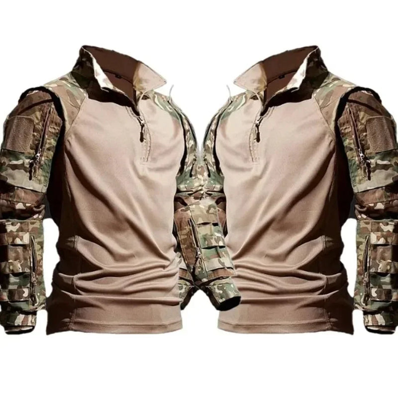 Men's Tactical Set: Breathable Shirt + Waterproof Camo Cargo Pants