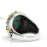 Turkish Turquoise Silver Sunnah Ring for Men