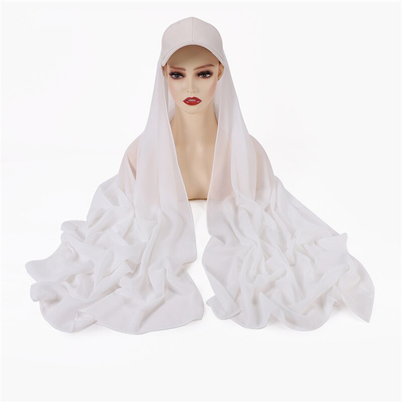 Baseball Cap Chiffon Hijab