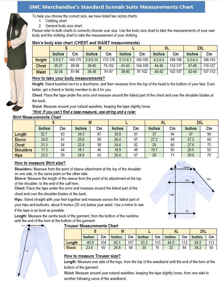 Sunnah Suits Custom Handmade for $299 USD only!!!