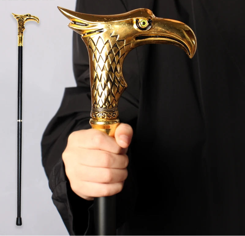 Eagle Head Sunnah Cane – 90cm Detachable Walking Stick with Zinc Alloy Handle & Iron Shaft