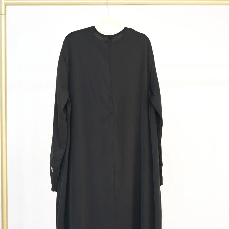 Celestial Blossom Abaya - Luxury Daisy Embroidered Modest Dress for Women