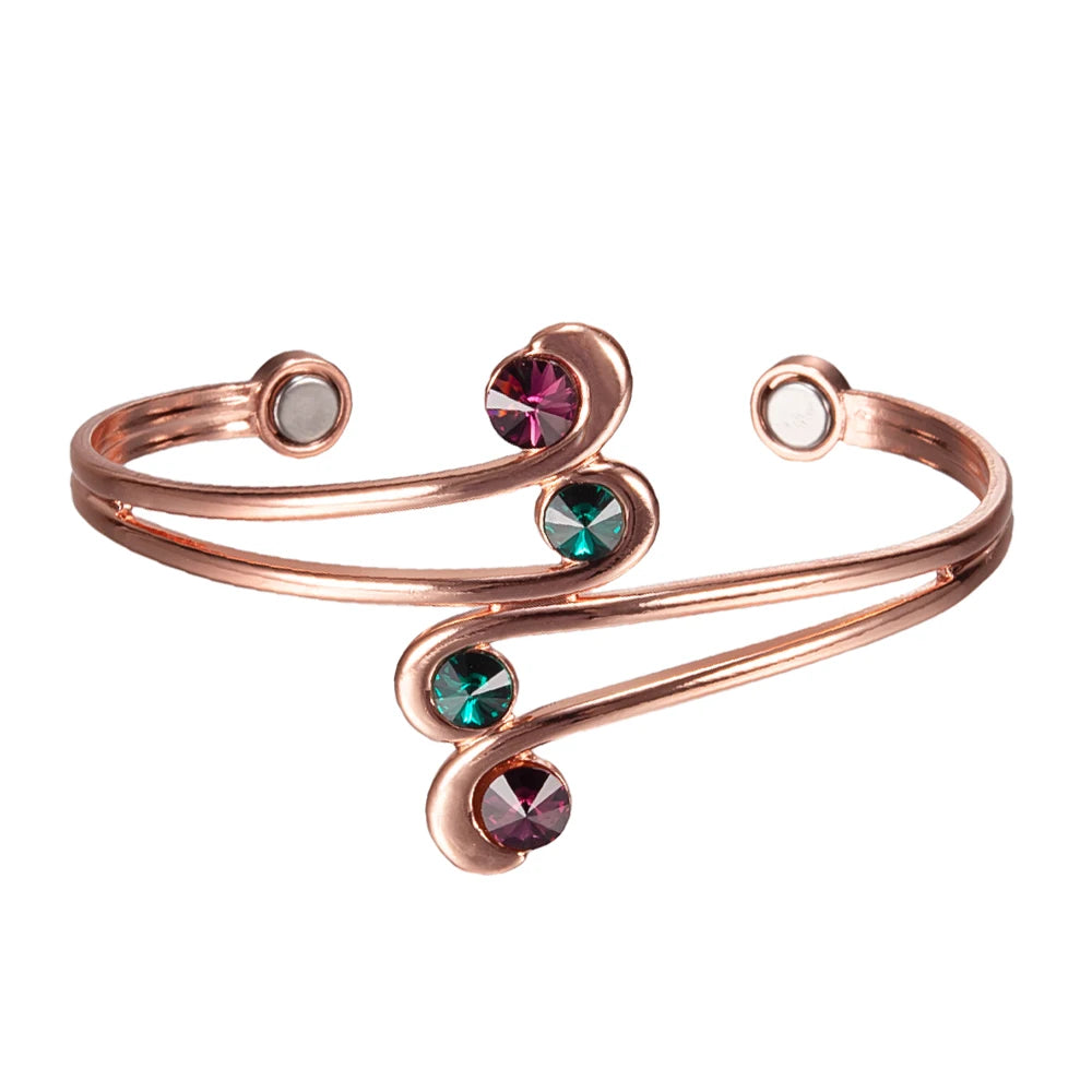 Limited Pure Copper Magnetic Therapy Bracelet – Zirconia & Powerful Healing Magnets for Women