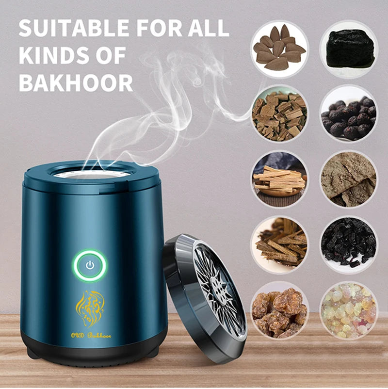 OUD Bakhoor Electric Incense Burner – USB-Powered Ceramic Aroma Diffuser Portable Electronic Censer for Spiritual Fragrance