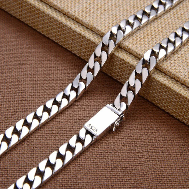 Sterling Silver 7MM Cuban Link Miami Chain Necklace