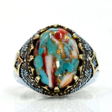 Turkish Turquoise Silver Sunnah Ring for Men