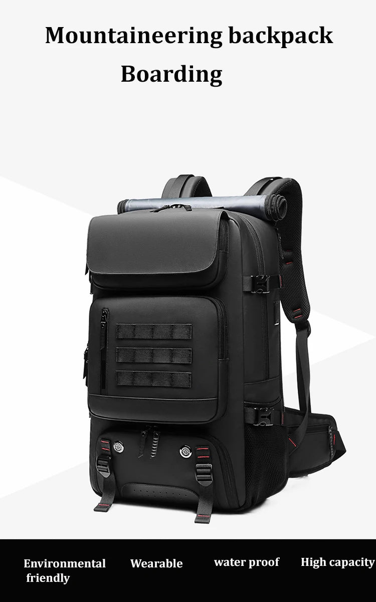 Waterproof Travel Backpack – 50L with USB Charging & Separate Shoe Bag