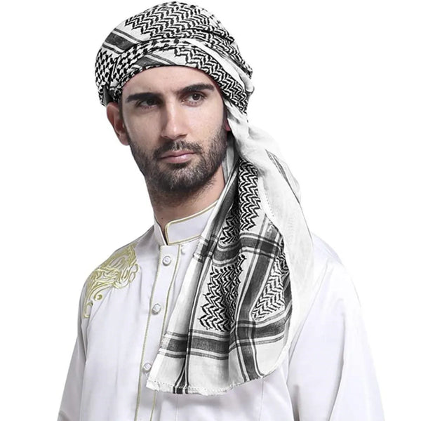 Men's Large Arab Shemagh Headcover Shawl Keffiyeh