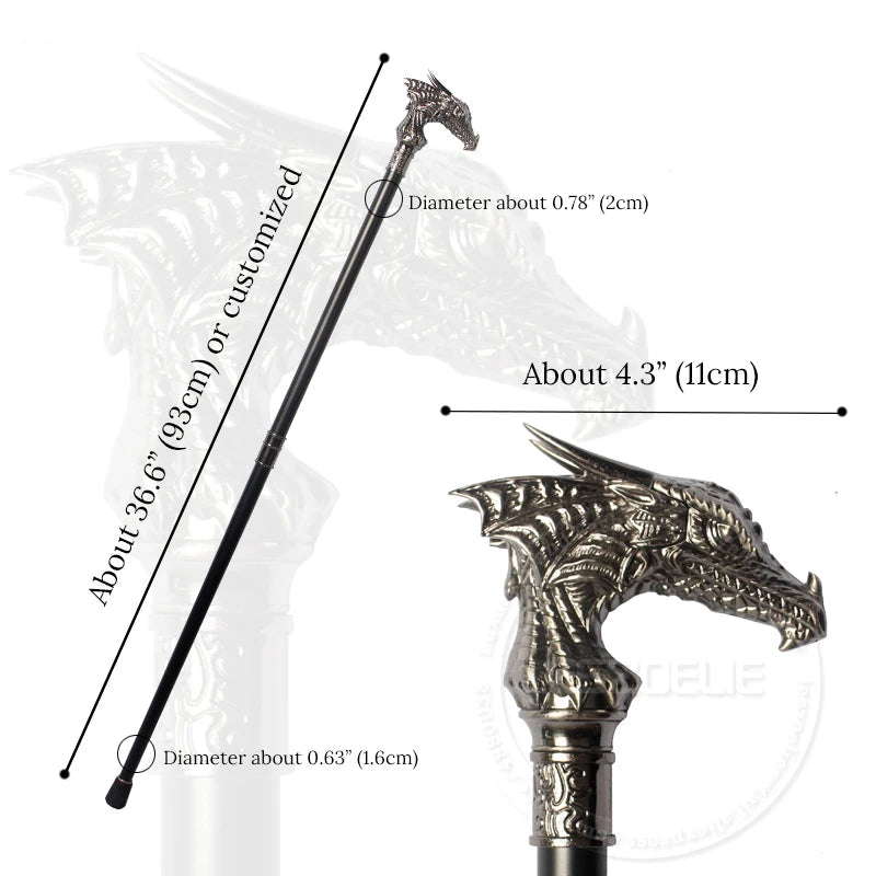 Luxury Dragon Head Walking Cane – 93cm Elegant Detachable Cane for Men & Women