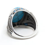 Turkish Silver Aquamarine Sunnah Ring for Men