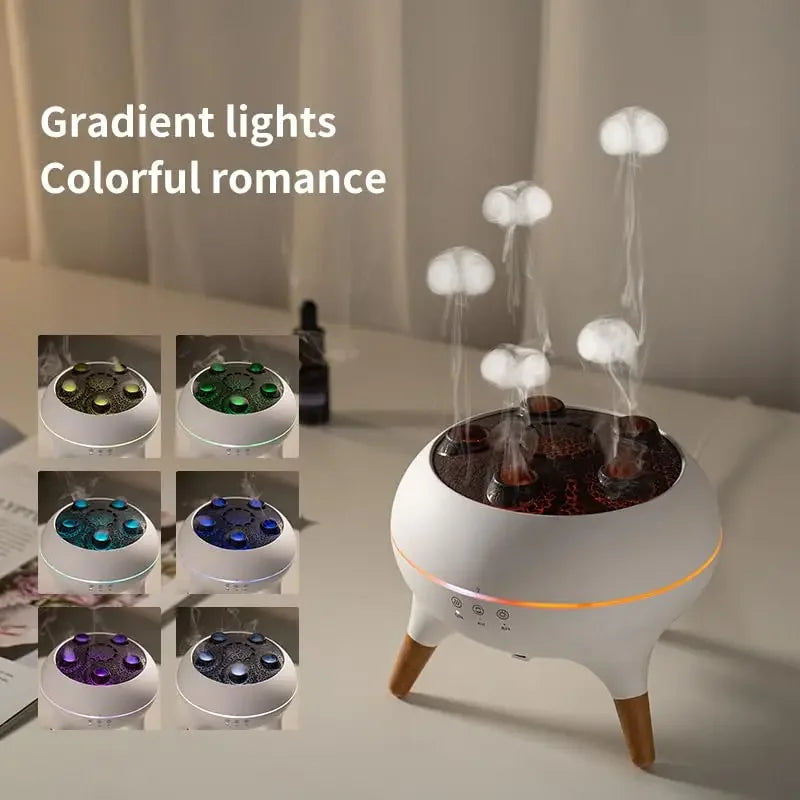 Dynamic Jellyfish Ultrasonic Air Humidifier – 250ml Essential Oil Diffuser with Remote Control & 7-Color Night Lights