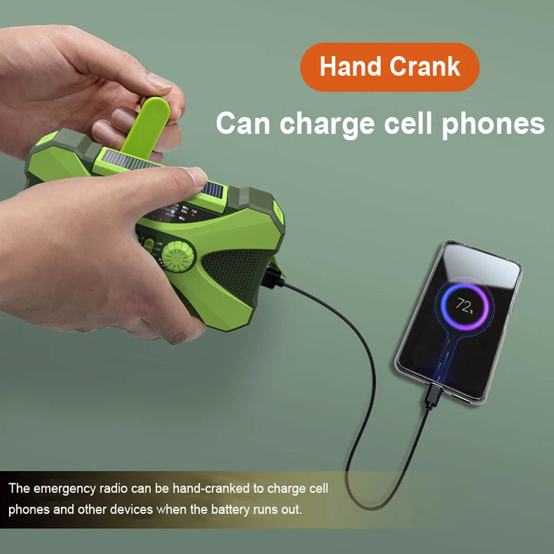 Emergency Weather Radio – 20000mAh Solar Power Bank with AM/FM/NOAA, SOS Alarm & Flashlight