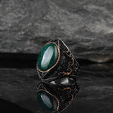 Handmade Turkish Malachite Sunnah Ring for Men