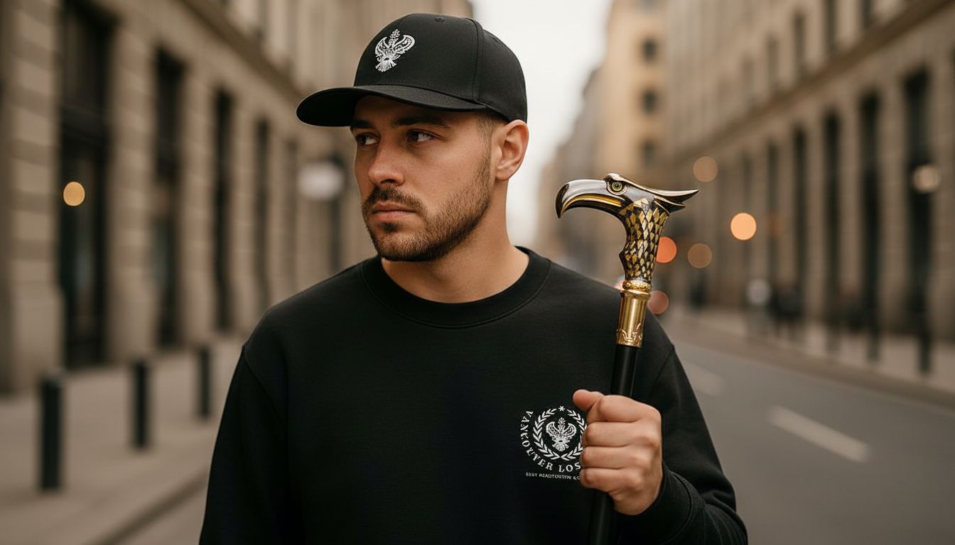 Golden Black Eagle Walking Cane – 93cm Vintage Decorative Stick for Spiritual Strength & Style