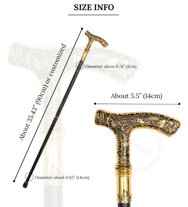 Eagle Engraved Sunnah Luxury Cane – Detachable Spiritual Vintage Walking Stick