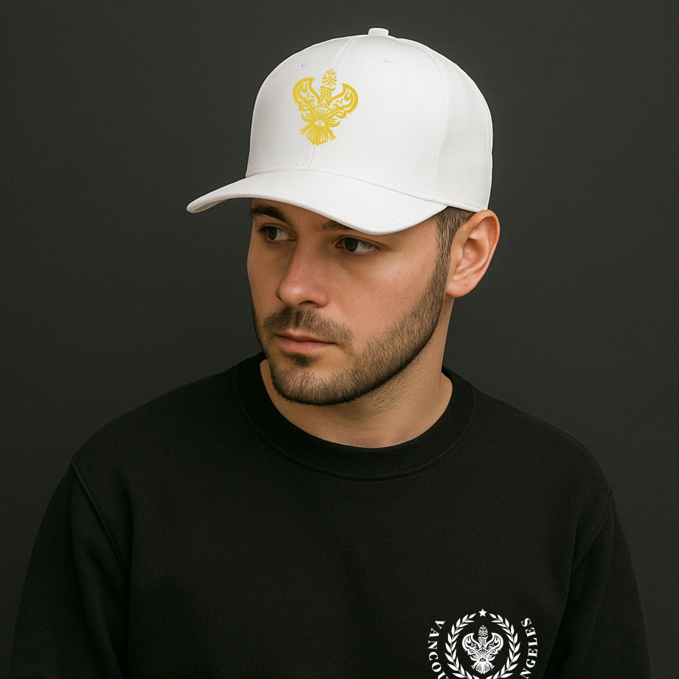 SMC Blessed Phoenix Calligraphy Baseball Hat Cap – Black, White & Green