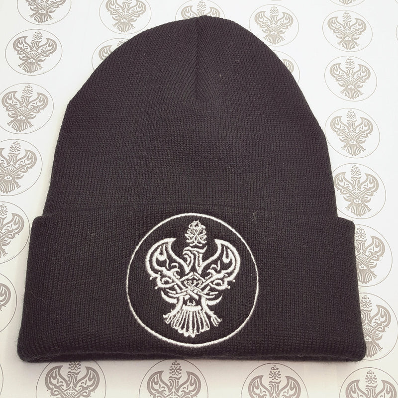 Black Beanie with blessed Phoenix calligraphy.