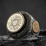 Elegant Silver Seal of Solomon Men's Ring