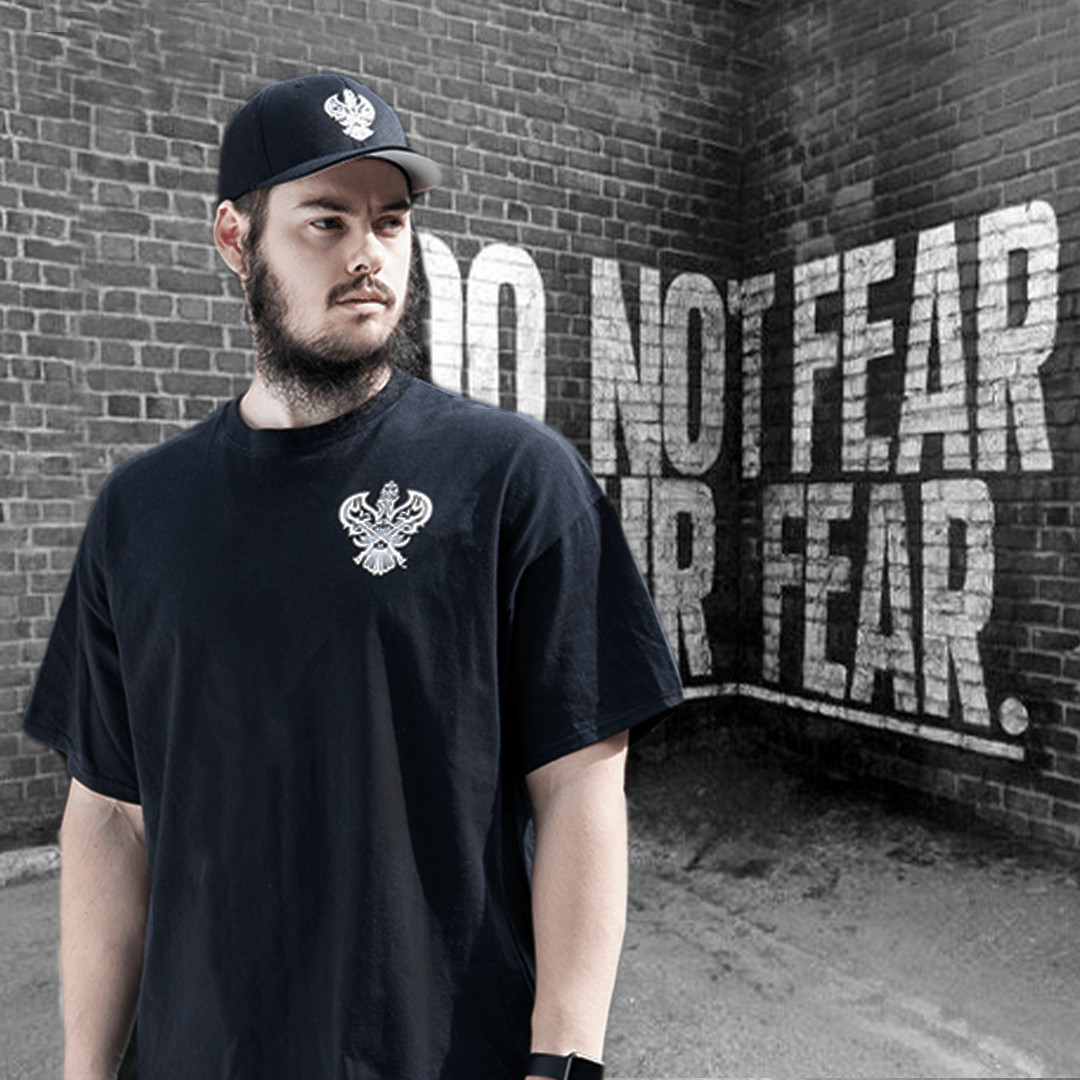 Sufi Meditation T-Shirt (Black / White) with Iconic Phoenix Design.