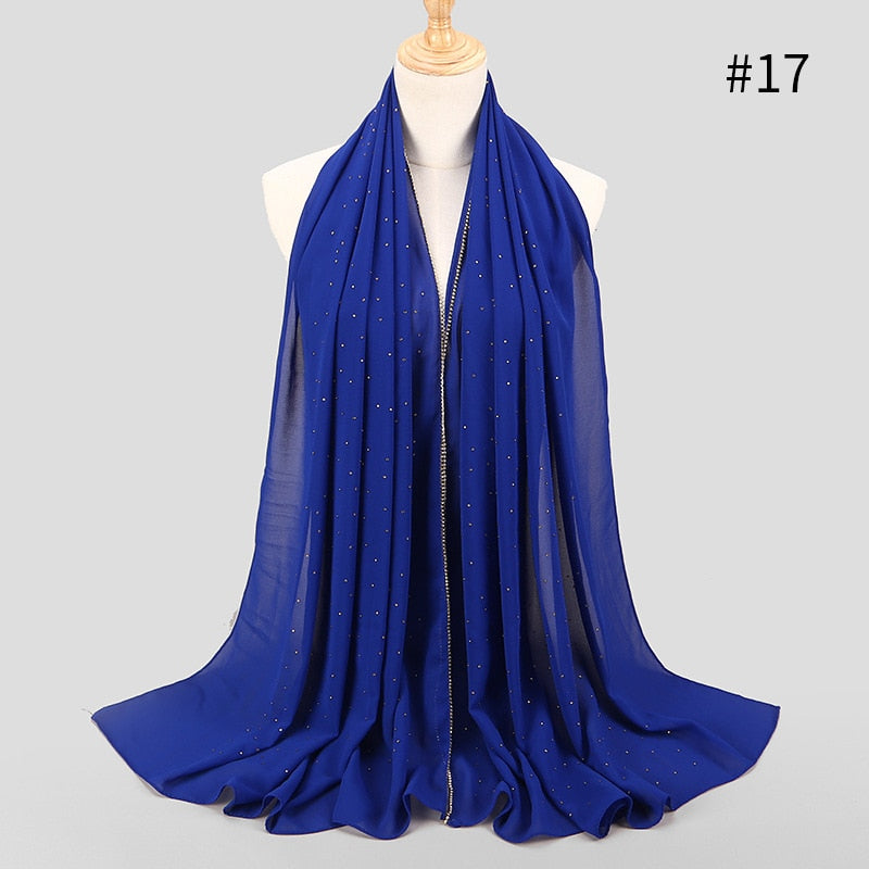 Pearl Bubble Chiffon Rhinestone Shawl