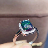 HANDMADE BLACK OPAL SILVER RING FOR WOMEN