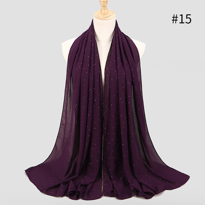 Pearl Bubble Chiffon Rhinestone Shawl