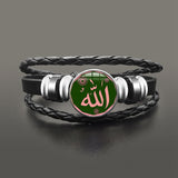 Sleek Tribal Leather Allah Bracelet
