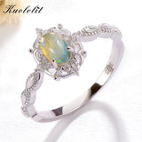 HANDCRAFTED OPAL SILVER RING FOR WOMEN
