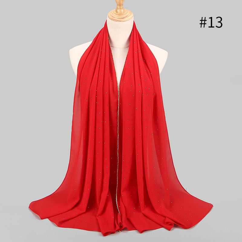 Pearl Bubble Chiffon Rhinestone Shawl