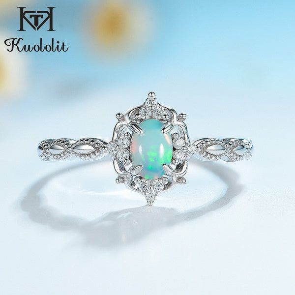 HANDCRAFTED OPAL SILVER RING FOR WOMEN