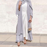 Light Satin Open-front Abaya for Women