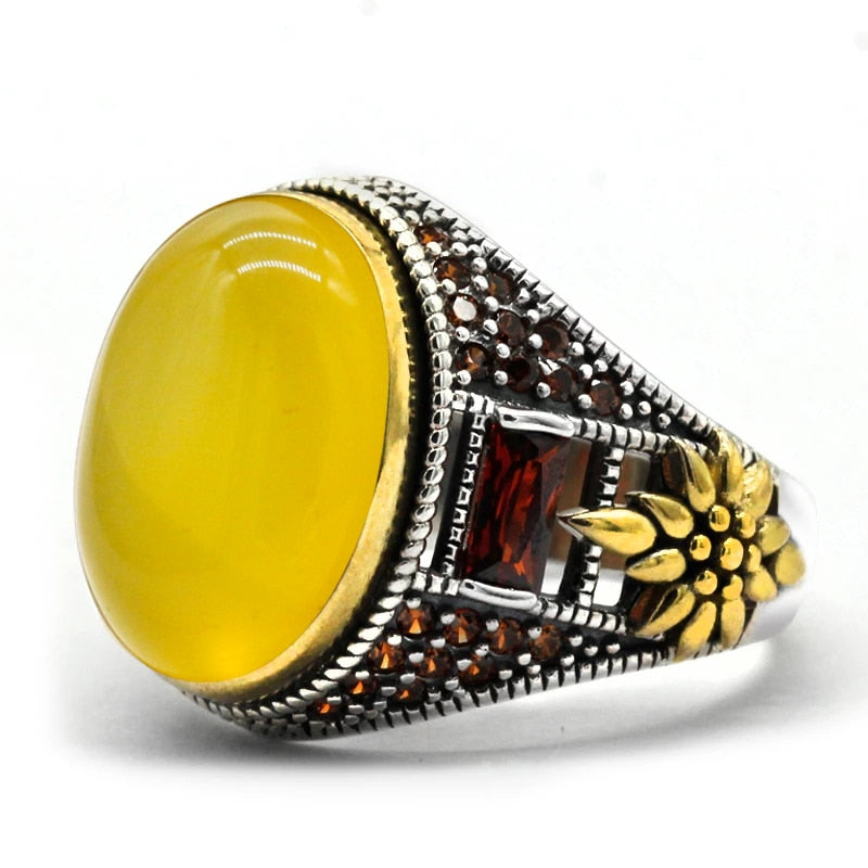 The Sun's Radiance Aqeeq Ring for Men & Women