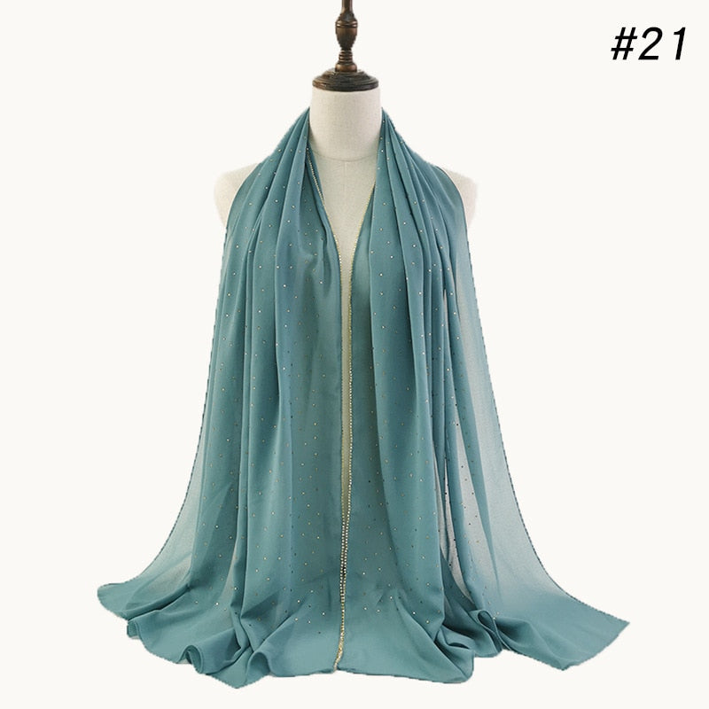 Pearl Bubble Chiffon Rhinestone Shawl