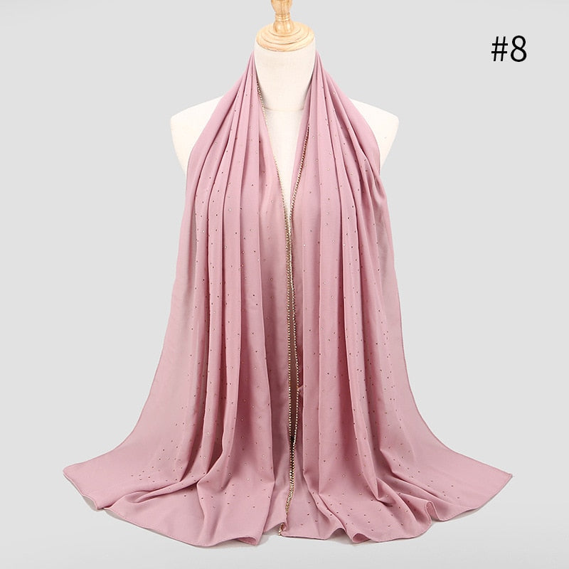 Pearl Bubble Chiffon Rhinestone Shawl