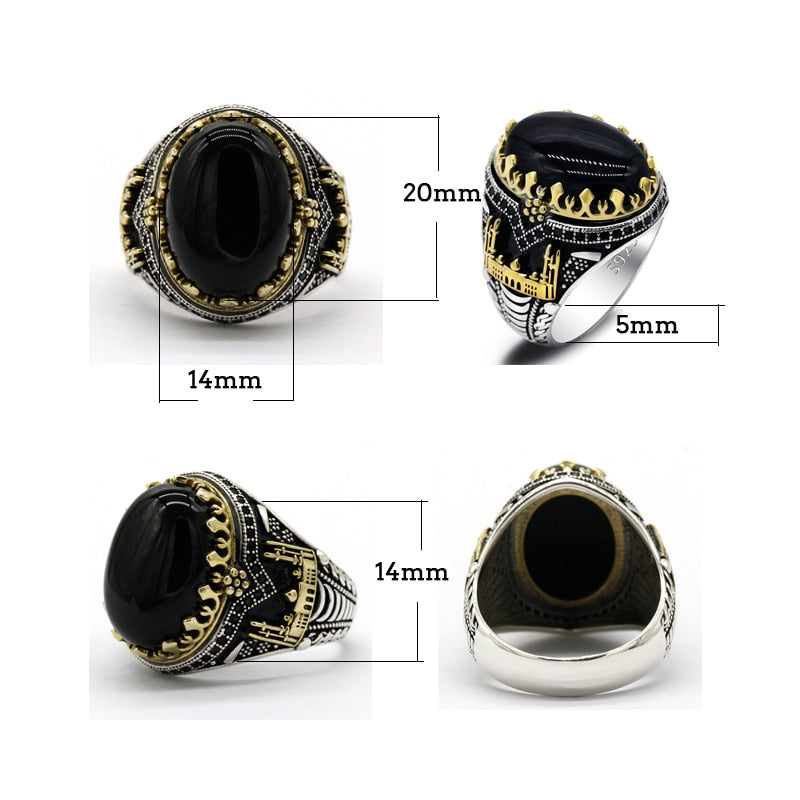 Black Ottoman Sunnah Ring for Men