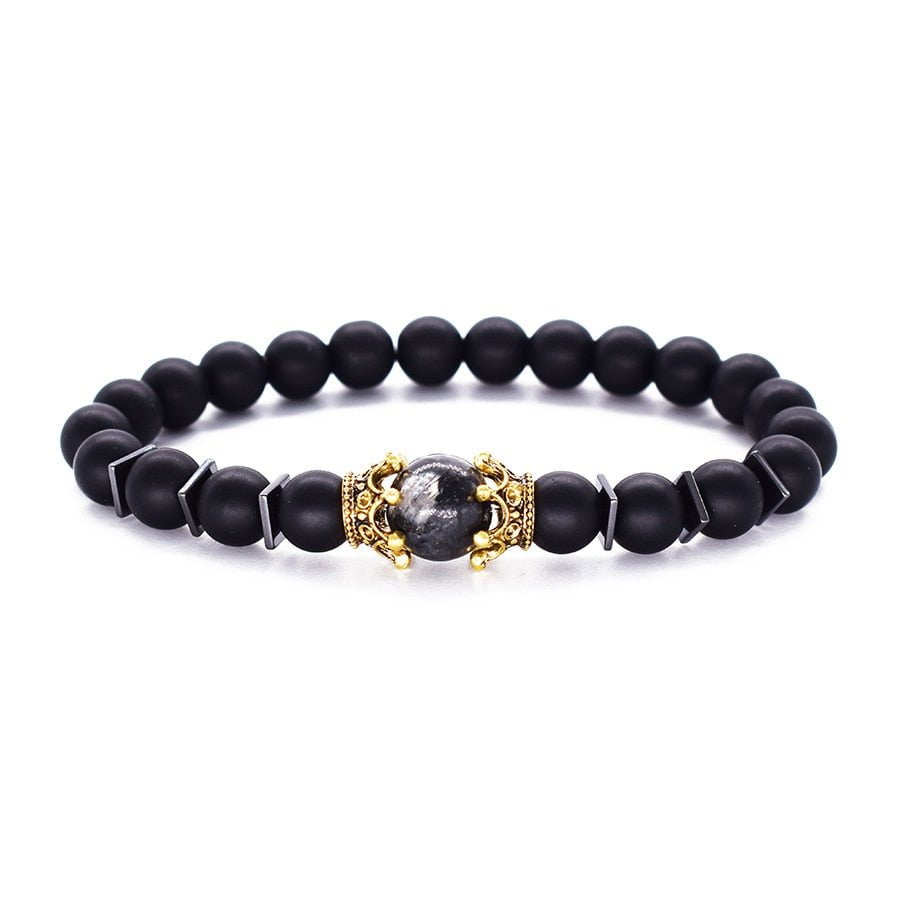 Bracelet Crown Lion Head Bracelet Quality Tiger Eye Stone