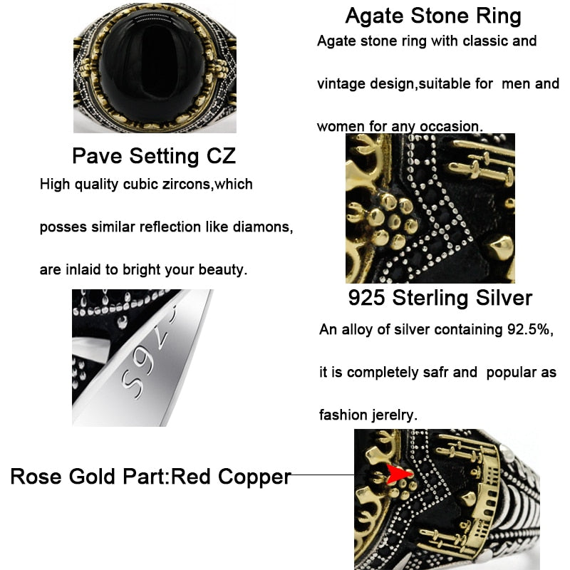 Black Ottoman Sunnah Ring for Men