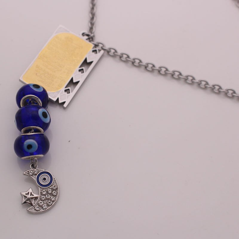 Evil Eye Four Qul Suras Quran Crescent Moon Star Amulet Car Rear View