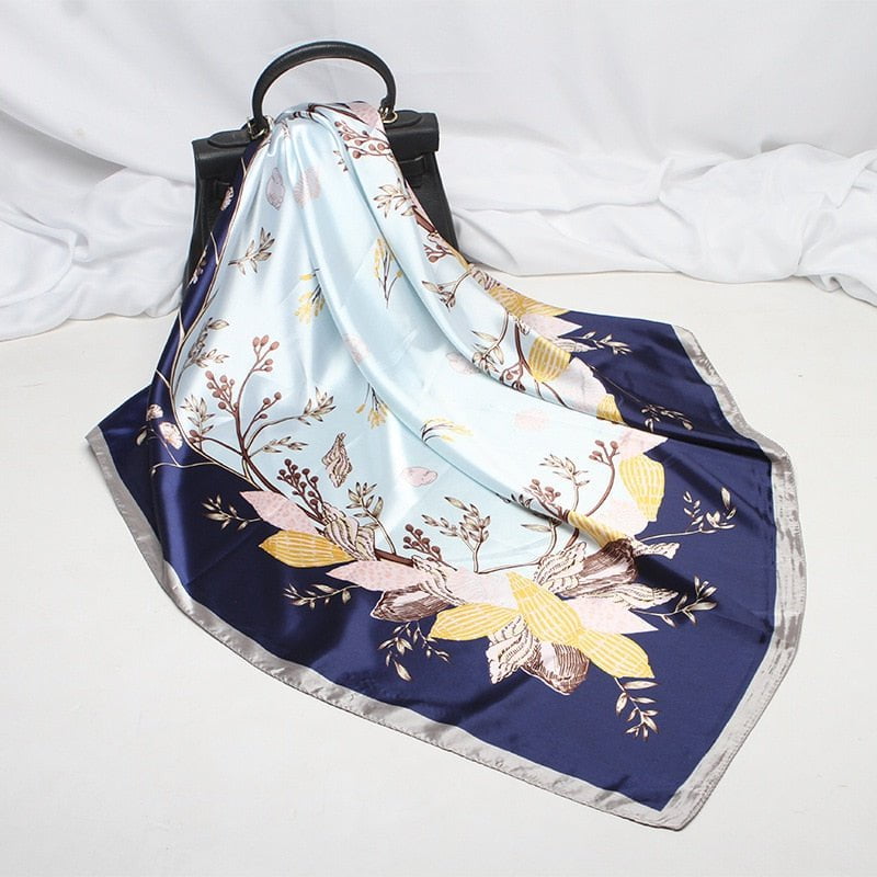 Large Hijab Scarves Women Fashion Print Silk Satin Scarf