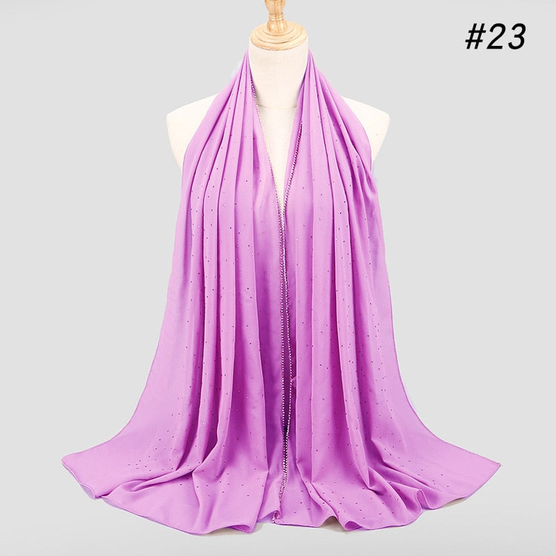 Pearl Bubble Chiffon Rhinestone Shawl