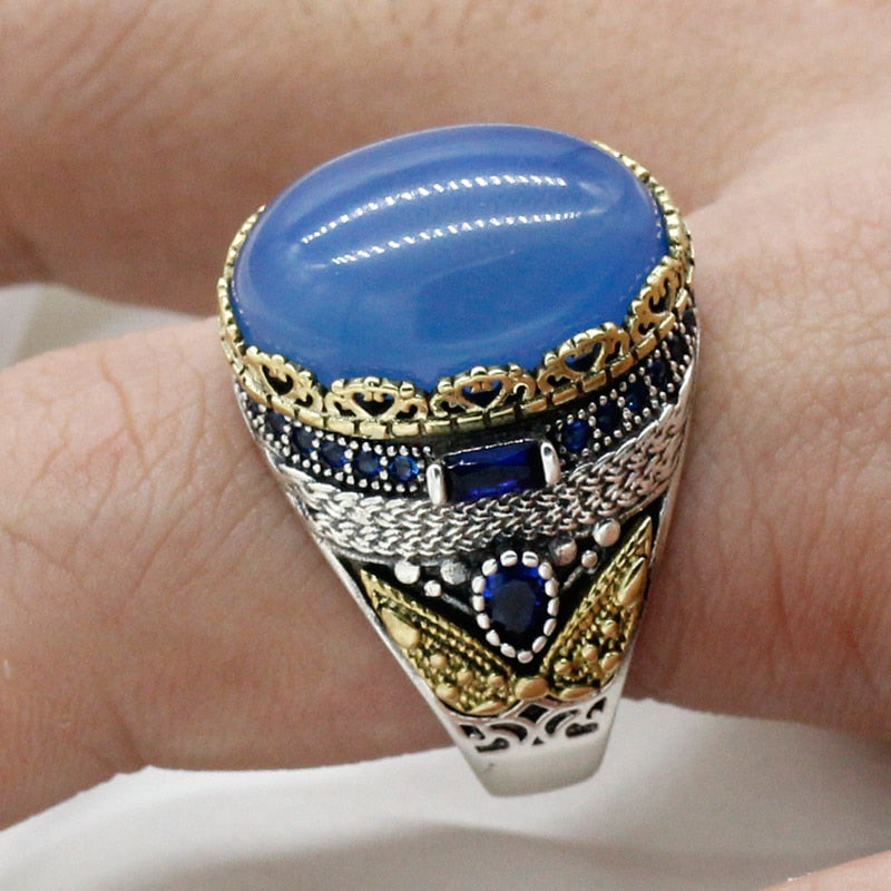 Natural Crimson Zirconia Thai Silver Ring for Women