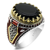 HANDMADE STERLING BLACK AGATE TURKSIH RING FOR MEN