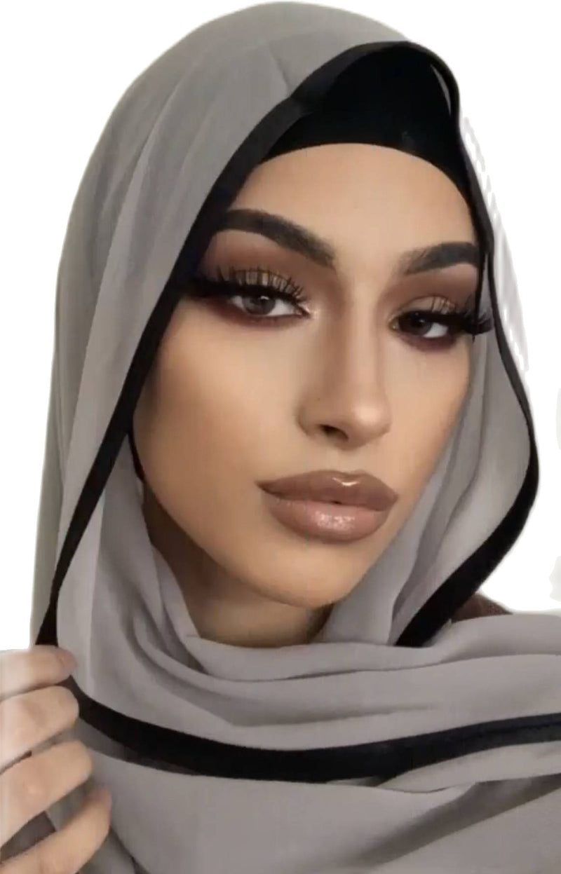 Bubble Chiffon Black with Satin Edge -  Hijab