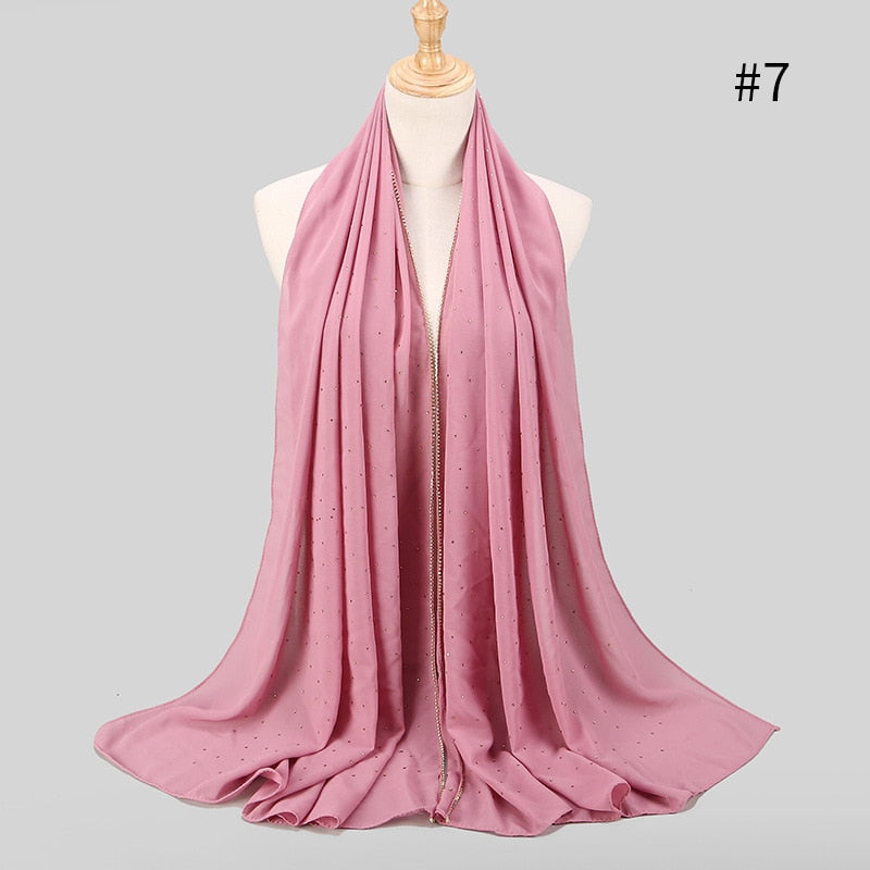 Pearl Bubble Chiffon Rhinestone Shawl