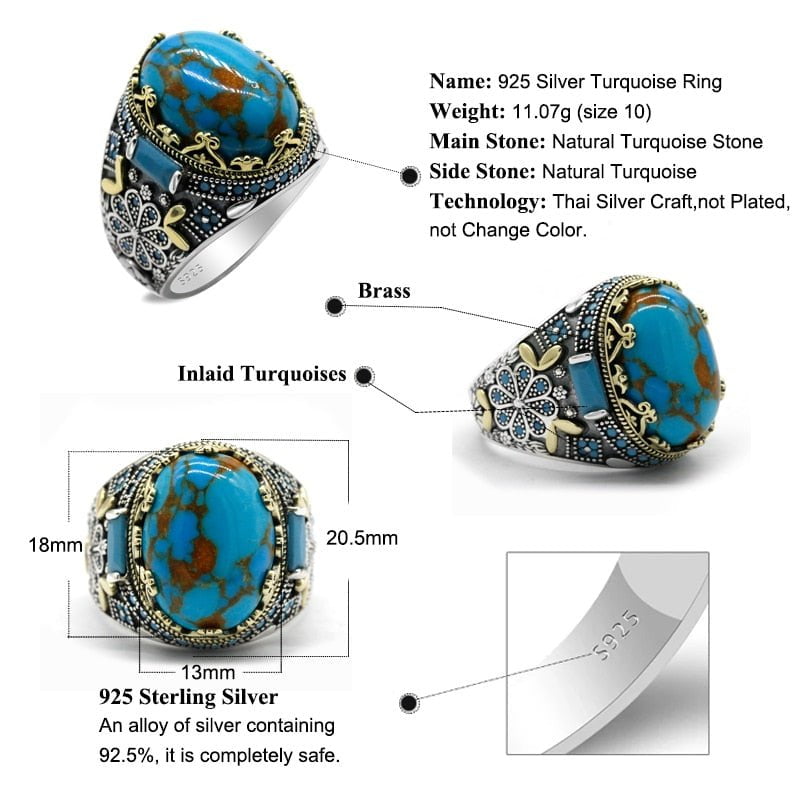 The Queen's Sterling Silver Turquoise Ring for Women