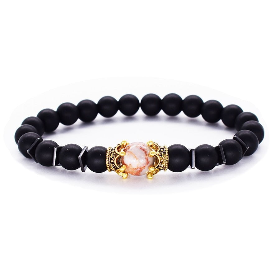 Bracelet Crown Lion Head Bracelet Quality Tiger Eye Stone
