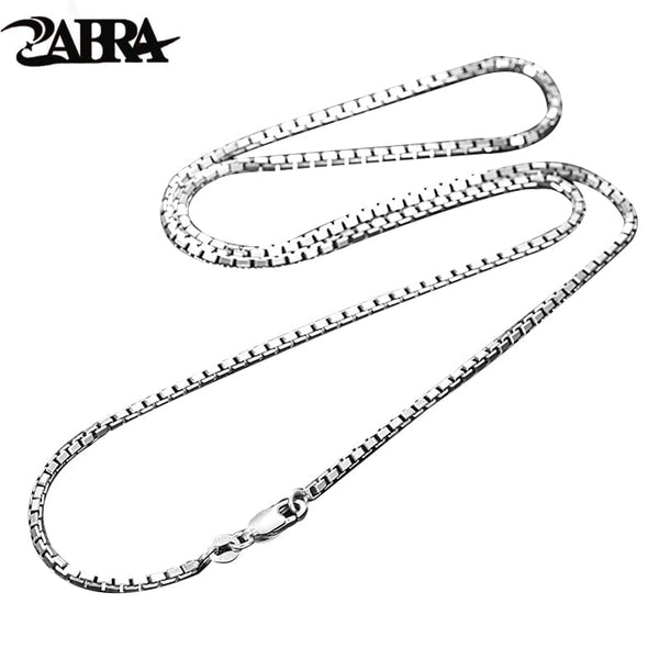 HANDMADE STERLING SILVER BOX CHAIN NECKLACE FOR MEN