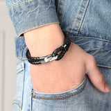 Genuine Leather Stainless Steel Bracelet