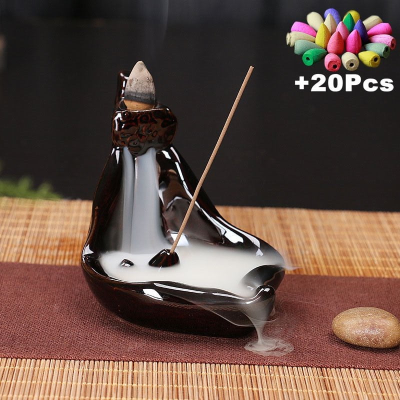 Incense Burner Free 20 cones Creative Home Decor Backflow Stick Incense