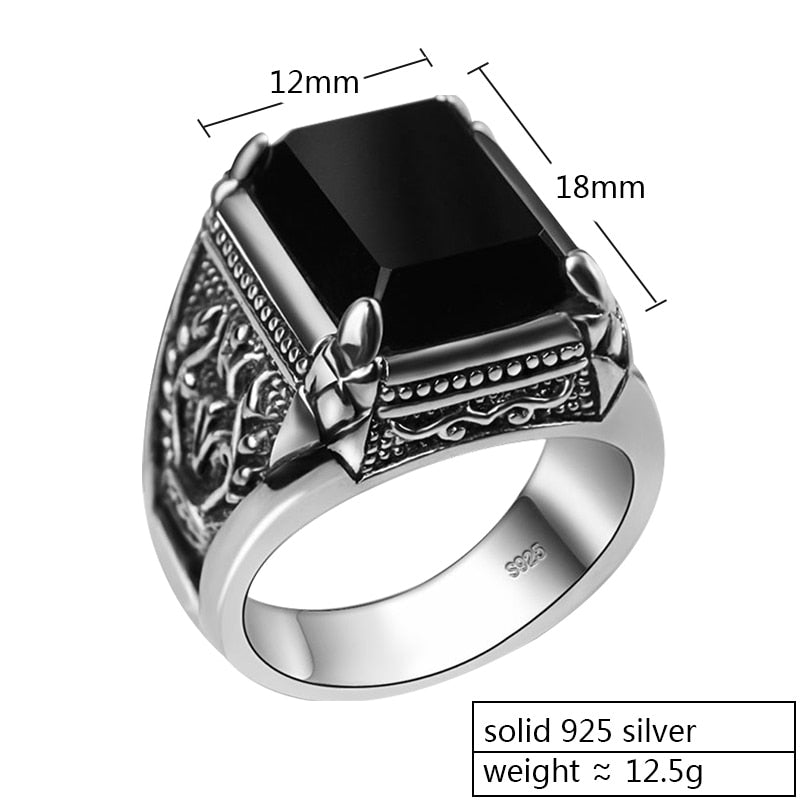 The Black Rose Turkish Zirconia Ring for Men